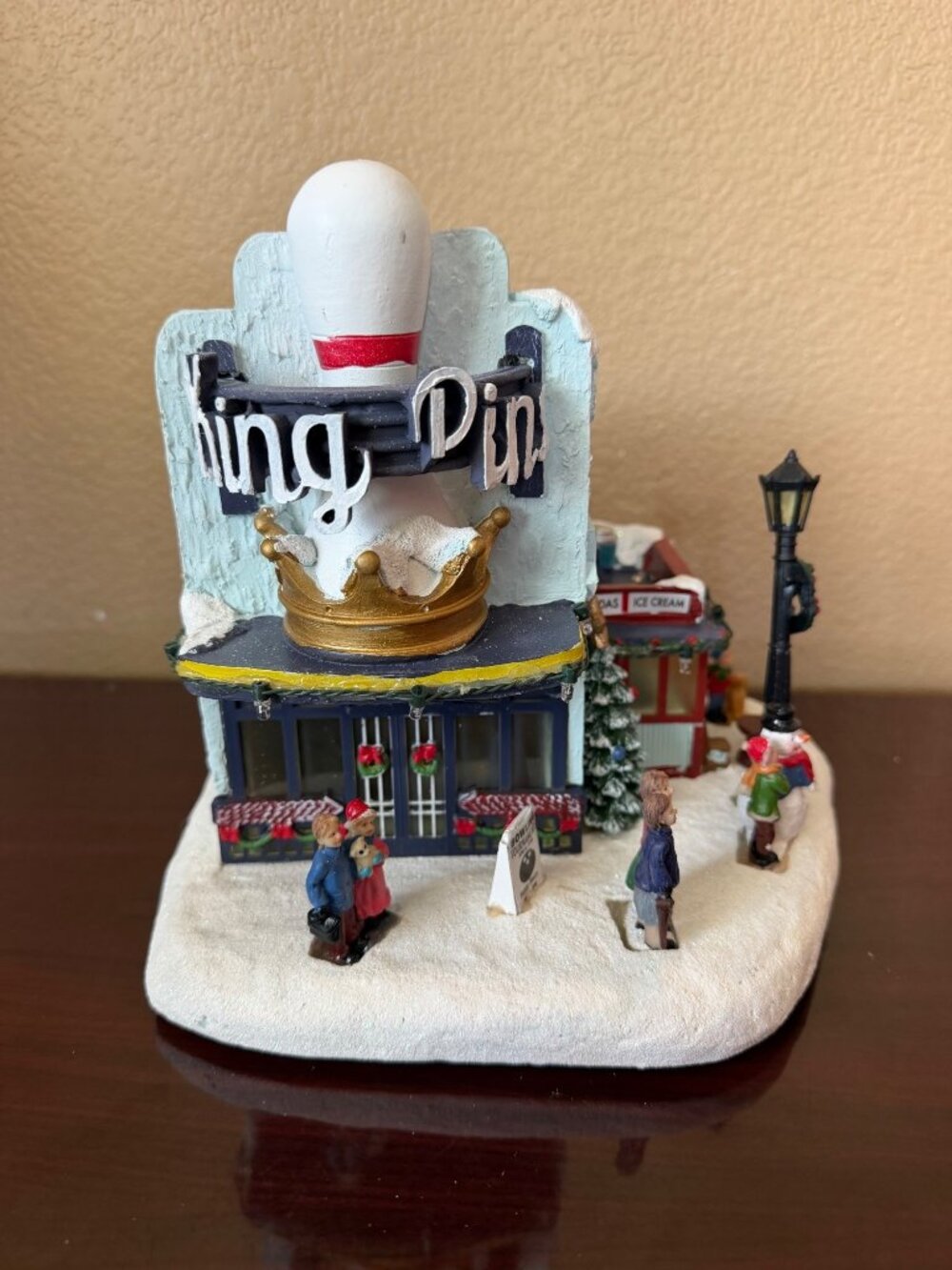Moments in Time King Pins Bowling Alley Musical Lighted Christmas Village